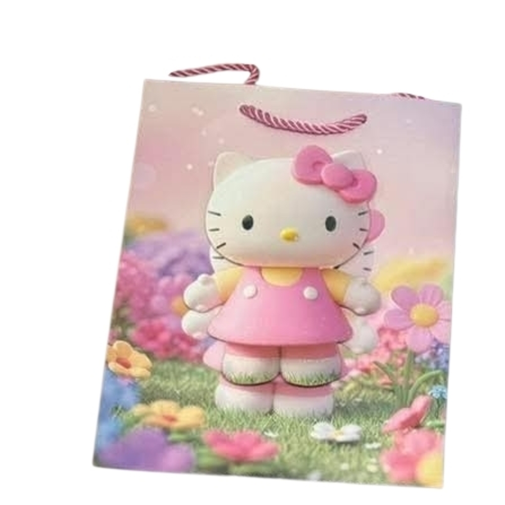 Sanrio Hello Kitty Pink and White Floral Gift Bag